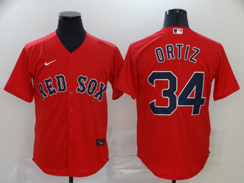 Men Boston Red Sox #34 Ortiz Red Nike Game MLB Jerseys